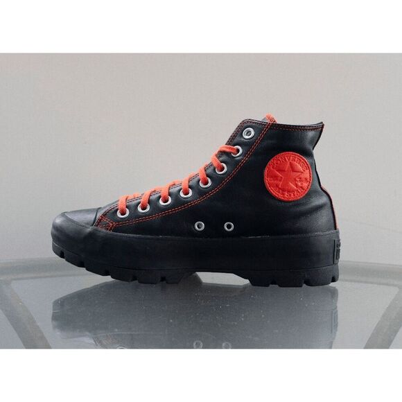 Converse Chuck Taylor Lugged Sneakers Black Skate Women's Leather Custom 570634C - Picture 6 of 8